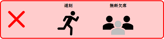 遅刻と無断欠席NG